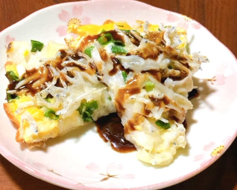 餅deお好み焼き風