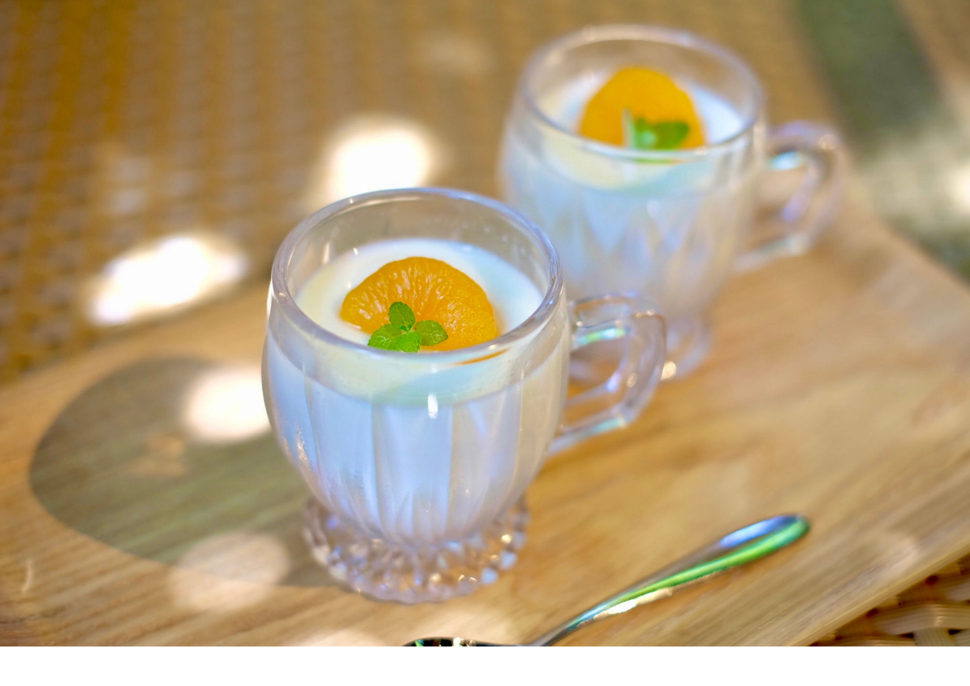 みかん缶で牛乳寒天