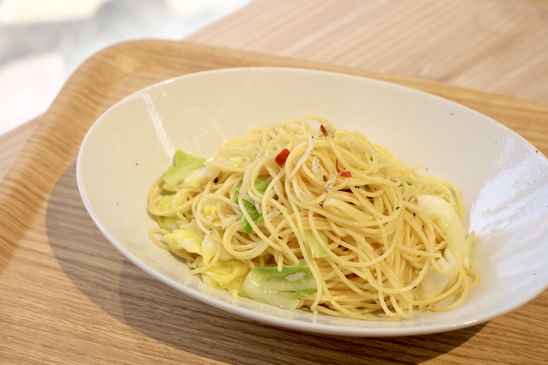 春キャベツとしらすの和風ペペロンチーノ