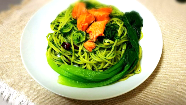 小松菜ソースのスパゲッティ